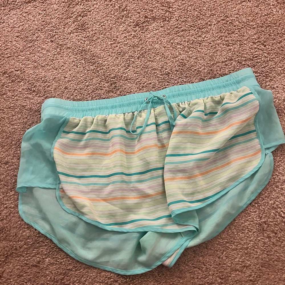 Victoria’s Secret size large Striped Aqua Women's Shorts.